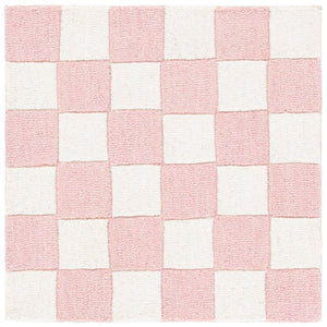 Safavieh Ebony Luxurious Gold And Ivory Checkered Area Rug - Hand-tufted Comfort For Elegant Home Décor Pink ,Ivory 80% Wool,20% Cotton Ebn175u-3