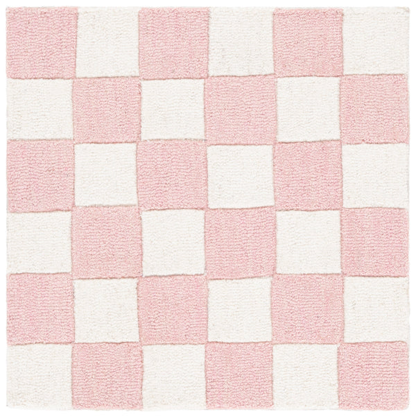Safavieh Ebony Luxurious Gold And Ivory Checkered Area Rug - Hand-tufted Comfort For Elegant Home Décor Pink ,Ivory 80% Wool,20% Cotton Ebn175u-3