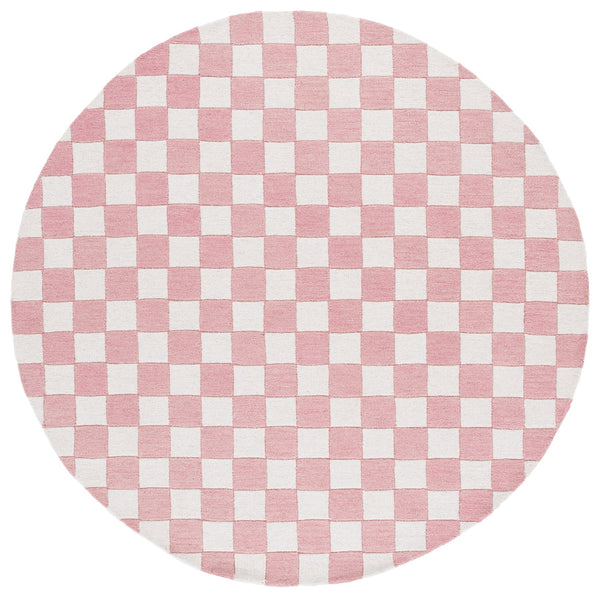 Safavieh Ebony Luxurious Gold And Ivory Checkered Area Rug - Hand-tufted Comfort For Elegant Home Décor Pink ,Ivory 80% Wool,20% Cotton Ebn175u-3