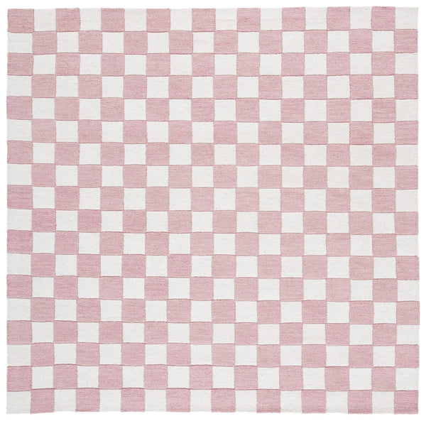 Safavieh Ebony Luxurious Gold And Ivory Checkered Area Rug - Hand-tufted Comfort For Elegant Home Décor Pink ,Ivory 80% Wool,20% Cotton Ebn175u-3