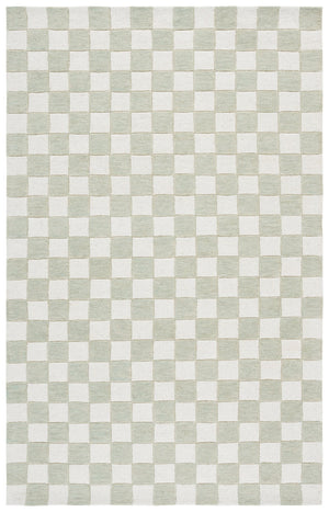 Safavieh Ebony Luxurious Gold And Ivory Checkered Area Rug - Hand-tufted Comfort For Elegant Home Décor Light Sage ,Ivory 80% Wool,20% Cotton Ebn175w-6sq