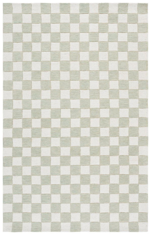 Safavieh Ebony Luxurious Gold And Ivory Checkered Area Rug - Hand-tufted Comfort For Elegant Home Décor Light Sage ,Ivory 80% Wool,20% Cotton Ebn175w-6sq