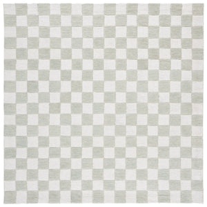 Safavieh Ebony Luxurious Gold And Ivory Checkered Area Rug - Hand-tufted Comfort For Elegant Home Décor Light Sage ,Ivory 80% Wool,20% Cotton Ebn175w-6sq