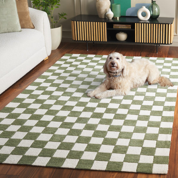 Safavieh Ebony 175y Green Ivory Green ,Ivory 80% Wool,20% Cotton Ebn175y-4