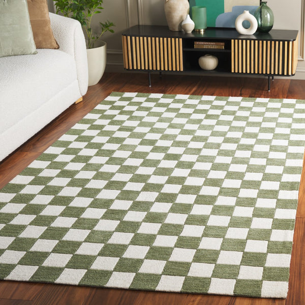 Safavieh Ebony 175y Green Ivory Green ,Ivory 80% Wool,20% Cotton Ebn175y-4