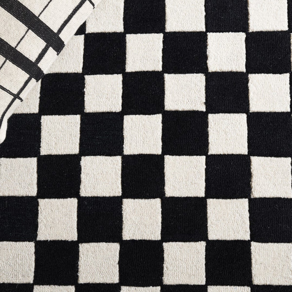 Safavieh Ebony 175z Black Ivory Black ,Ivory 80% Wool,20% Cotton Ebn175z-6sq