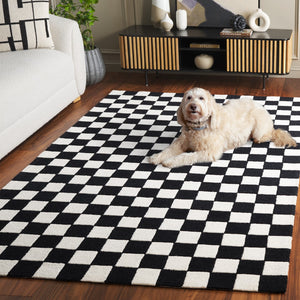 Safavieh Ebony 175z Black Ivory Black ,Ivory 80% Wool,20% Cotton Ebn175z-6sq