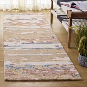 Safavieh Ebony Hand‑Tufted Wool-Cotton Floral Rug In Beige And Rust — Timeless, Low‑Pile Comfort And Durability 4'-0" x 6'-0" EBN176B-4