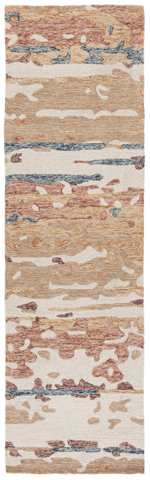 Safavieh Ebony Hand‑Tufted Wool-Cotton Floral Rug In Beige And Rust — Timeless, Low‑Pile Comfort And Durability 4'-0" x 6'-0" EBN176B-4