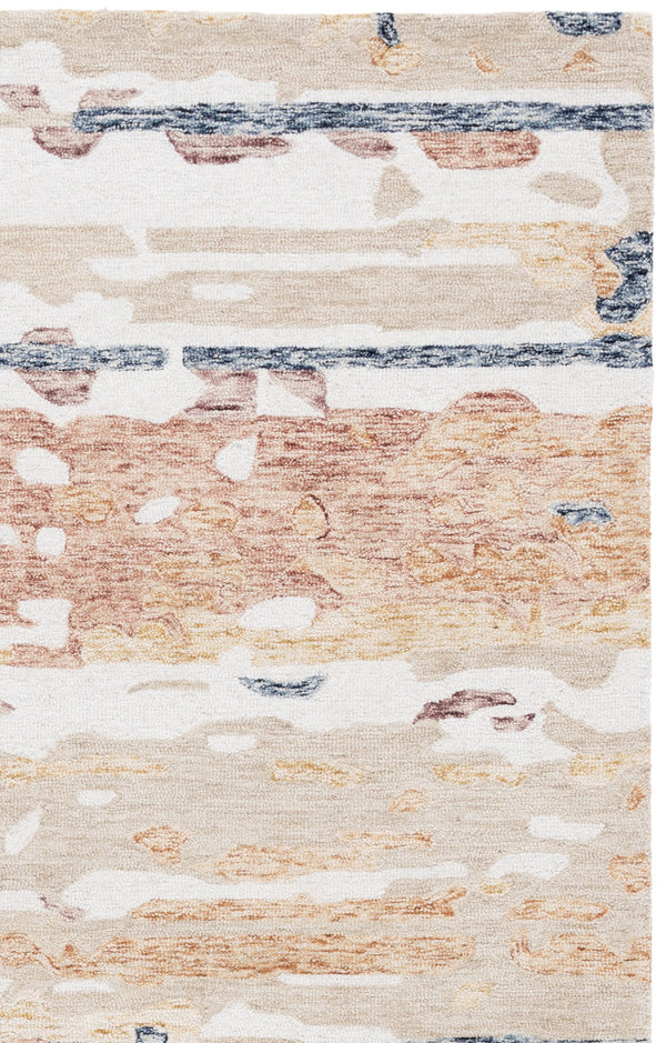 Safavieh Ebony Hand‑Tufted Wool-Cotton Floral Rug In Beige And Rust — Timeless, Low‑Pile Comfort And Durability 4'-0" x 6'-0" EBN176B-4