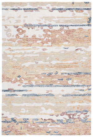 Safavieh Ebony Hand‑Tufted Wool-Cotton Floral Rug In Beige And Rust — Timeless, Low‑Pile Comfort And Durability 4'-0" x 6'-0" EBN176B-4