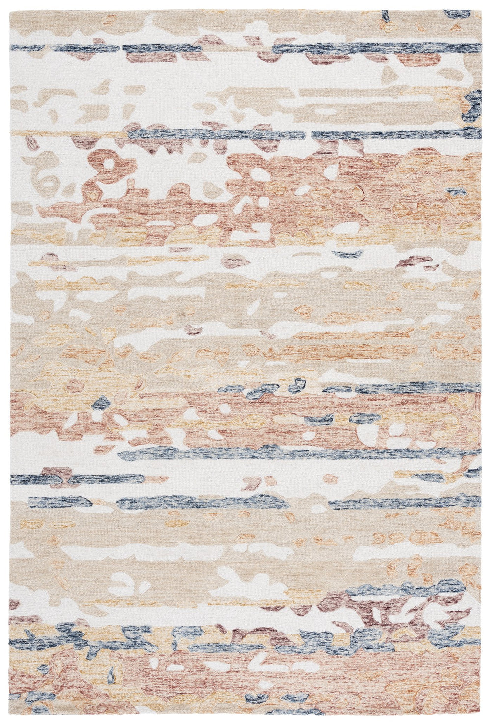 Safavieh Ebony Hand-Tufted Beige And Rust Area Rug — Wool-Cotton Blend, Low-Profile Floral-Inspired Comfort 9'-0" x 12'-0" EBN176B-9