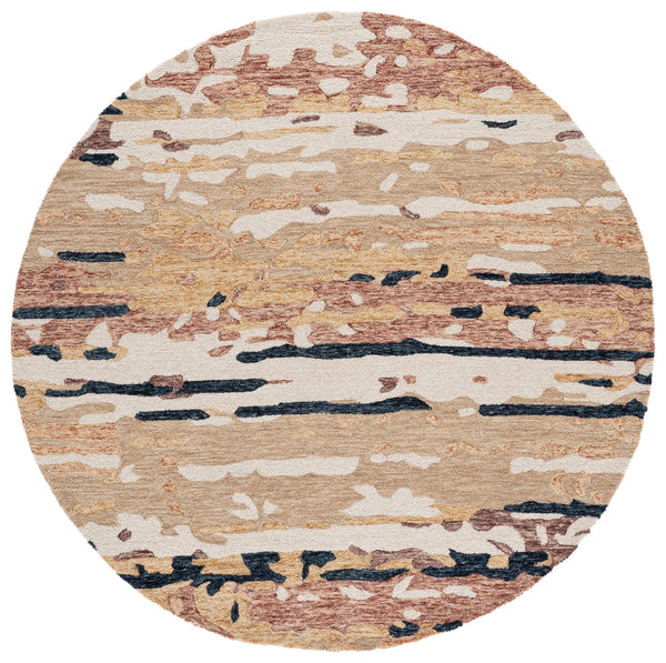 Safavieh Ebony Hand‑Tufted Wool-Cotton Floral Rug In Beige And Rust — Timeless, Low‑Pile Comfort And Durability 4'-0" x 6'-0" EBN176B-4