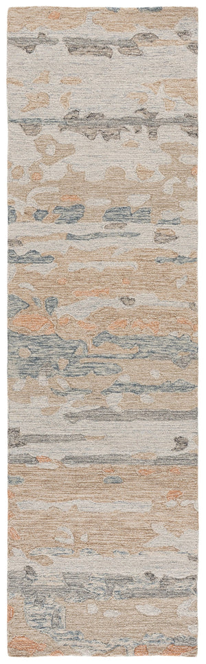 Safavieh Ebony Hand-Tufted Floral Area Rug In Grey And Rust — Wool-Cotton Blend, Low-Profile Modern Accent 6'-0" x 6'-0" EBN176F-6SQ