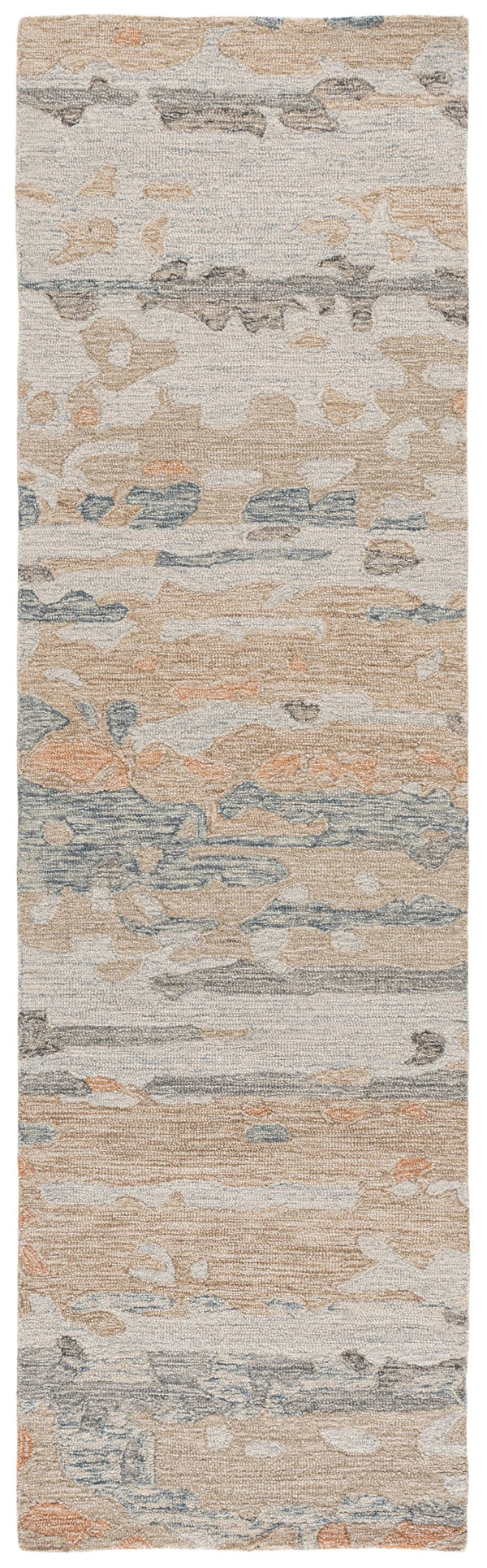 Safavieh Ebony Hand-Tufted Floral Area Rug In Grey And Rust — Wool-Cotton Blend, Low-Profile Modern Accent 6'-0" x 6'-0" EBN176F-6SQ