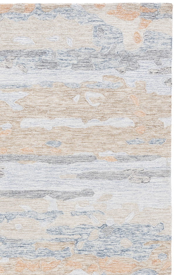 Safavieh Ebony Hand-Tufted Floral Area Rug In Grey And Rust — Wool-Cotton Blend, Low-Profile Modern Accent 6'-0" x 6'-0" EBN176F-6SQ