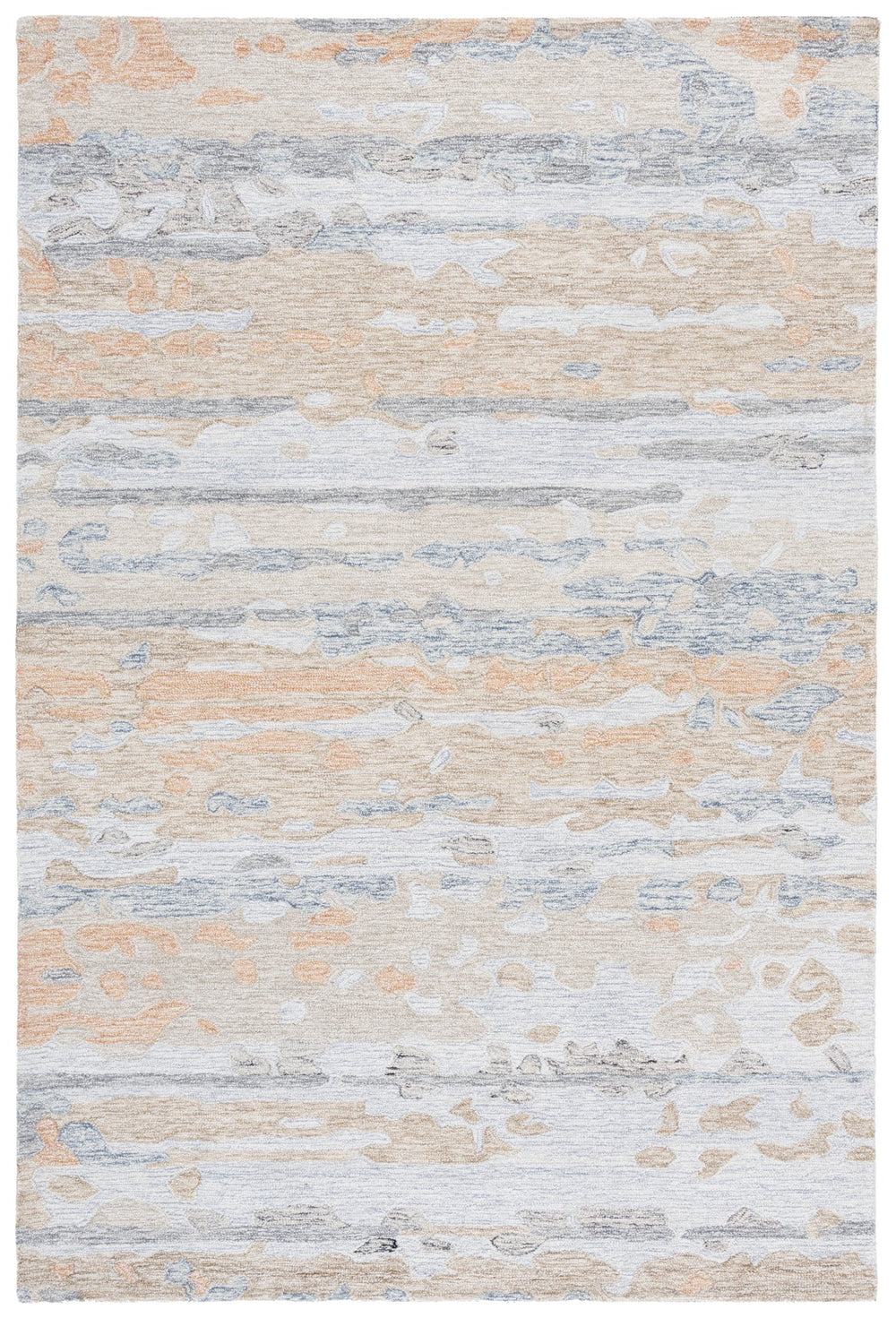 Safavieh Ebony Hand-Tufted Floral Area Rug In Grey & Rust — Wool-Cotton Blend, Durable Luxury For Living Spaces 9'-0" x 12'-0" EBN176F-9