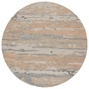 Safavieh Ebony Hand-Tufted Floral Area Rug In Grey And Rust — Wool-Cotton Blend, Low-Profile Modern Accent 6'-0" x 6'-0" EBN176F-6SQ
