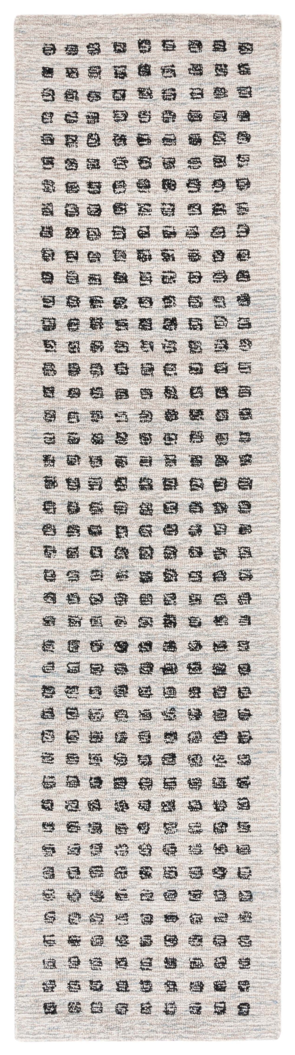 Safavieh Ebony 203 Checkered Hand Tufted Modern Rug Beige / Black 2'-3" x 9'
