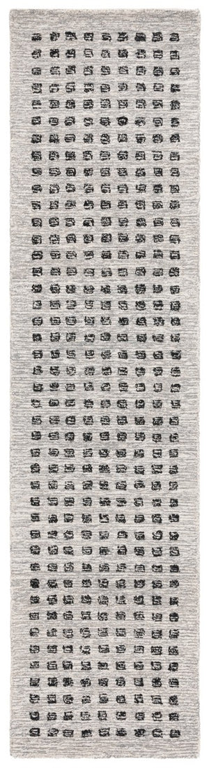 Safavieh Ebony 203 Checkered Hand Tufted Modern Rug Silver / Black 4' x 6'