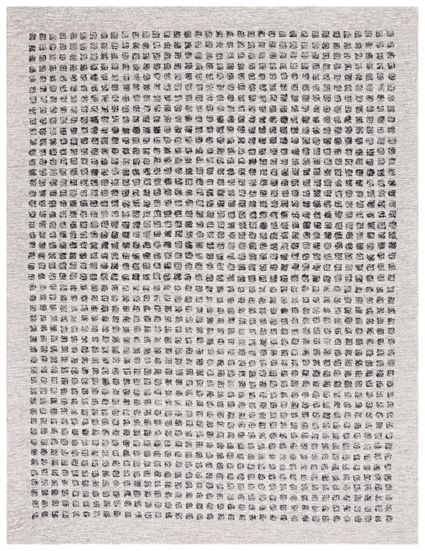 Safavieh Ebony 203 Checkered Hand Tufted Modern Rug Silver / Black 4' x 6'