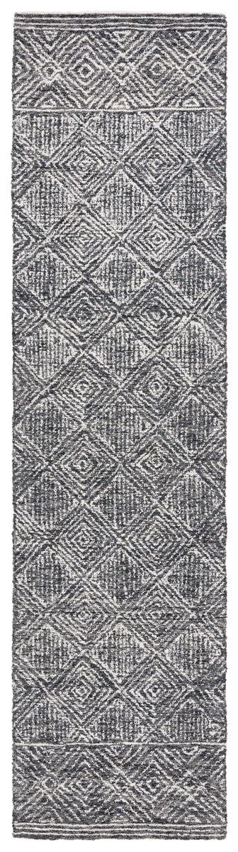 Safavieh Ebony 204 Hand Tufted Geometric Rug Silver / Black 4' x 6'