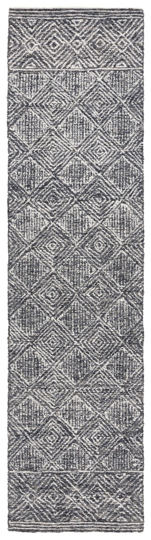 Safavieh Ebony 204 Hand Tufted Wool Pile Geometric Rug Silver / Black EBN204G-8