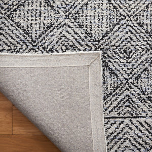 Safavieh Ebony 204 Hand Tufted Geometric Rug Silver / Black 5' x 8'