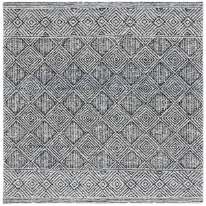 Safavieh Ebony 204 Hand Tufted Geometric Rug Silver / Black 6' x 9'