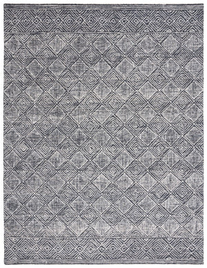 Safavieh Ebony 204 Hand Tufted Geometric Rug Silver / Black 4' x 6'