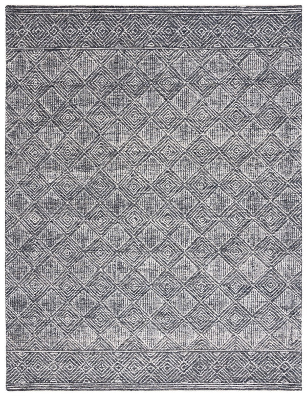 Safavieh Ebony 204 Hand Tufted Geometric Rug Silver / Black 4' x 6'