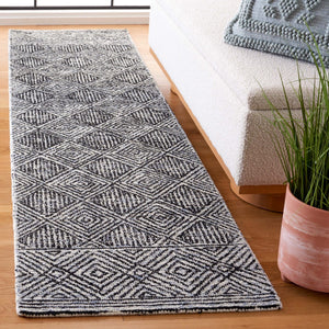 Safavieh Ebony 204 Hand Tufted Geometric Rug Charcoal / Ivory 4' x 6'