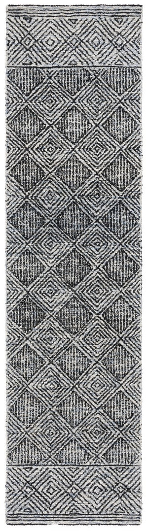 Safavieh Ebony 204 Hand Tufted Geometric Rug Charcoal / Ivory 4' x 6'