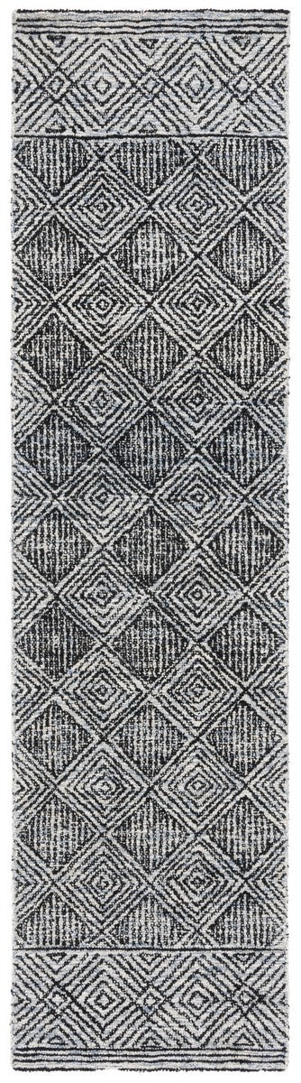 Safavieh Ebony 204 Hand Tufted Geometric Rug Charcoal / Ivory 4' x 6'