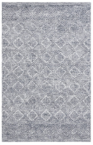 Safavieh Ebony 204 Hand Tufted Geometric Rug Charcoal / Ivory 4' x 6'