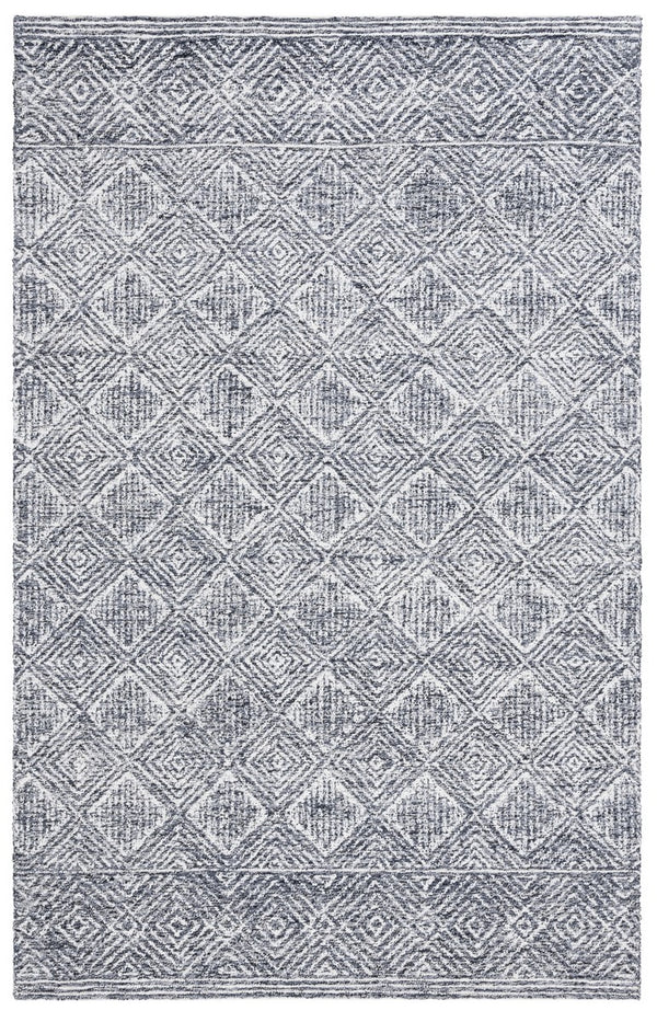 Safavieh Ebony 204 Hand Tufted Geometric Rug Charcoal / Ivory 4' x 6'