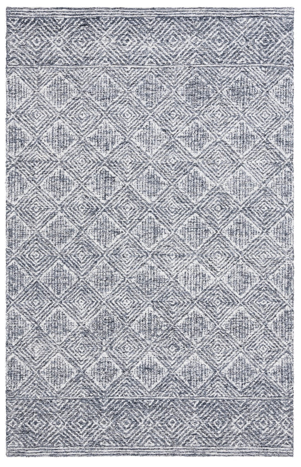 Safavieh Ebony 204 Hand Tufted Geometric Rug Charcoal / Ivory 5' x 8'