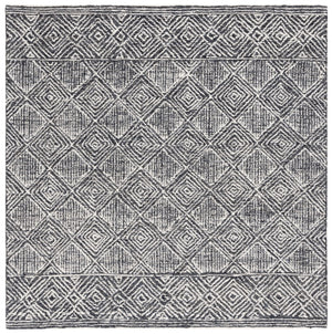 Safavieh Ebony 204 Hand Tufted Geometric Rug Charcoal / Ivory 6' x 9'