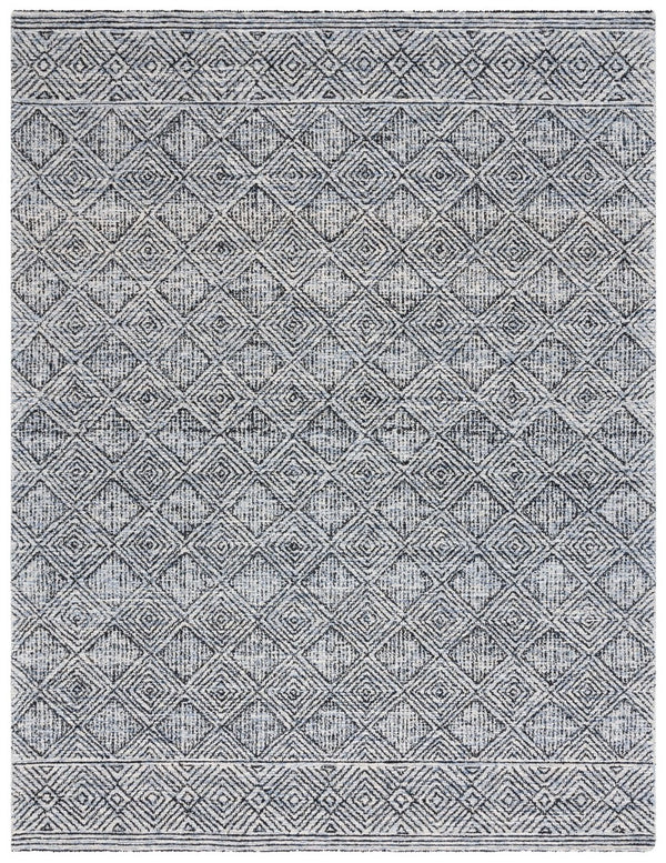 Safavieh Ebony 204 Hand Tufted Geometric Rug Charcoal / Ivory 4' x 6'