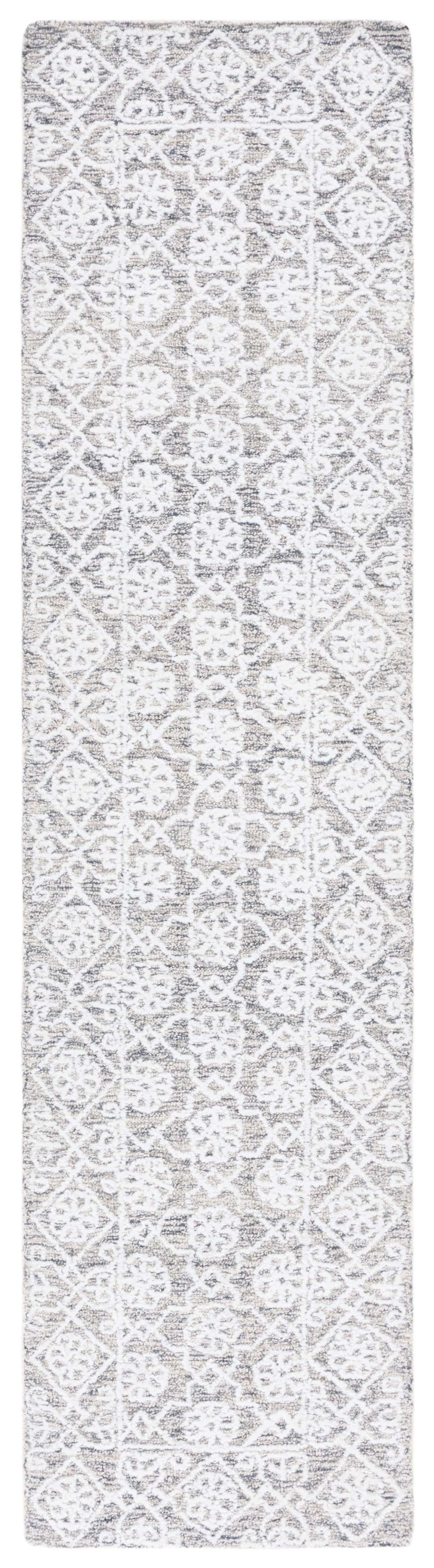 Safavieh Ebony 212 Hand Tufted Traditional Rug Ivory / Grey 2'-3" x 9'
