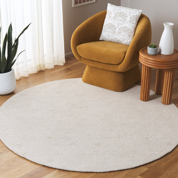 Safavieh Ebony Hand-tufted Wool-cotton Area Rug - Elegant Modern Design For Cozy Living Spaces And Decor Ivory ,Beige 80% Wool,20% Cotton Ebn217a-5