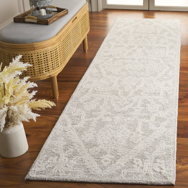 Safavieh Ebony Exquisite Hand-tufted Area Rug: Elegant Ivory And Grey Botanical Design For Timeless Style Ivory ,Grey 80% Wool,20% Cotton Ebn220a-6