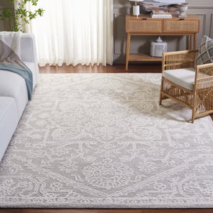 Safavieh Ebony Exquisite Hand-tufted Area Rug: Elegant Ivory And Grey Botanical Design For Timeless Style Ivory ,Grey 80% Wool,20% Cotton Ebn220a-6