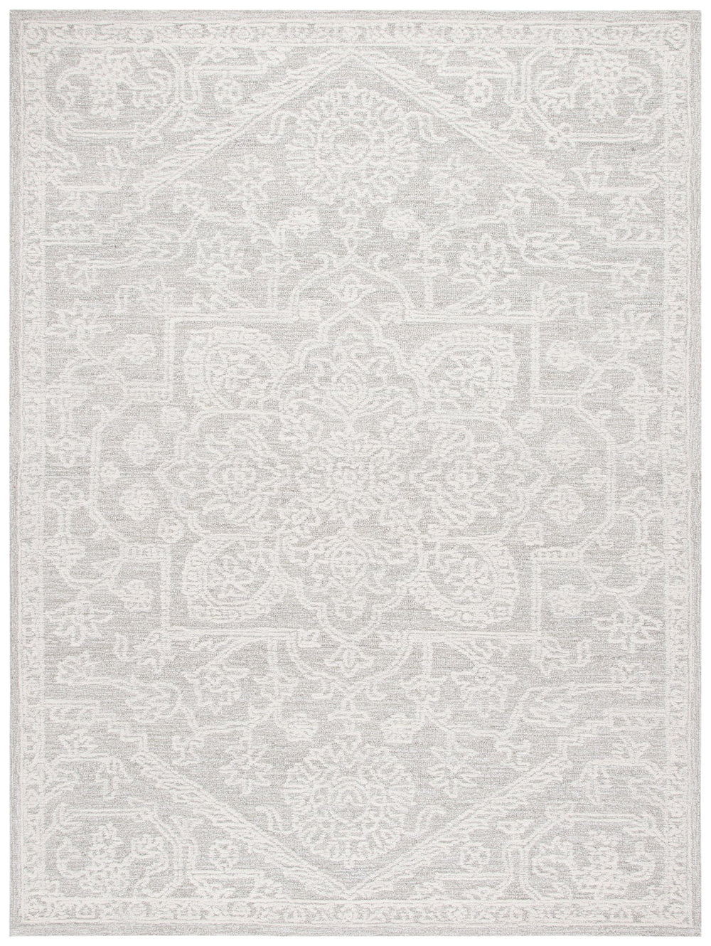 Safavieh Ebony Exquisite Hand-tufted Area Rug: Elegant Ivory And Grey Botanical Design For Timeless Style Ivory ,Grey 80% Wool,20% Cotton Ebn220a-6