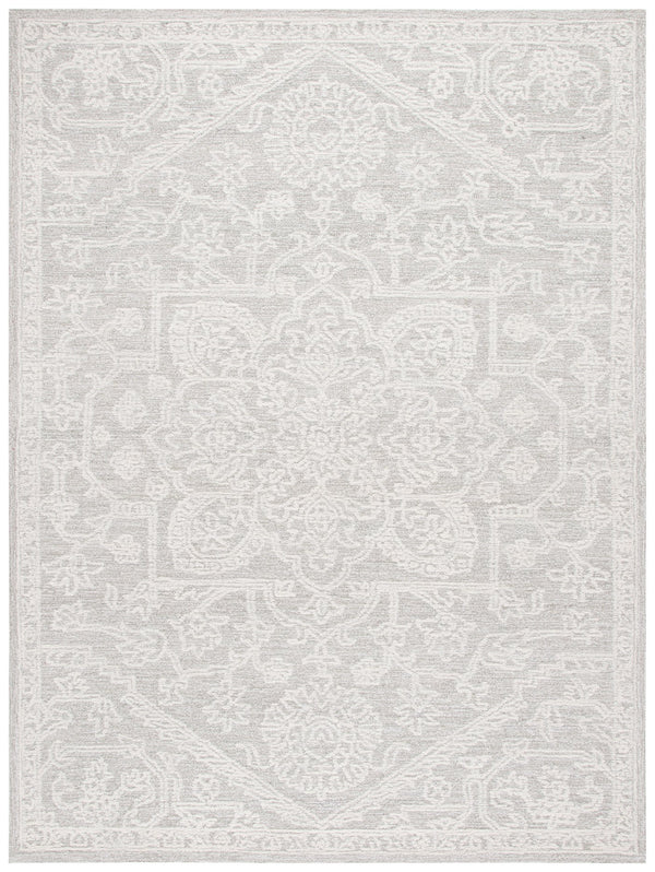 Safavieh Ebony Exquisite Hand-tufted Area Rug: Elegant Ivory And Grey Botanical Design For Timeless Style Ivory ,Grey 80% Wool,20% Cotton Ebn220a-6