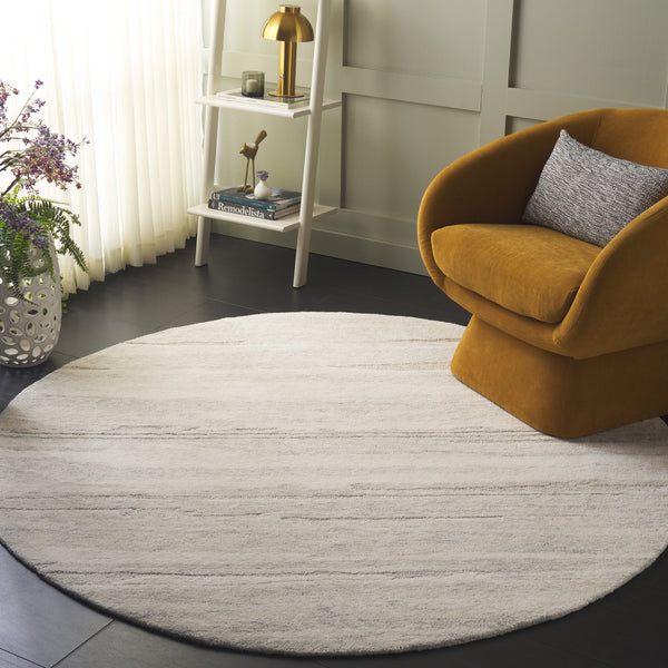 Safavieh Ebony Hand Tufted Wool Pile Area Rug - Modern Grey And Rust Design For Luxurious Home Elegance Light Grey ,Beige Wool Pile Ebn221g-6r