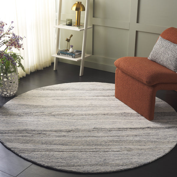 Safavieh Ebony Hand Tufted Wool Pile Area Rug - Modern Grey And Rust Design For Luxurious Home Elegance Dark Grey ,Ivory Wool Pile Ebn221h-6r