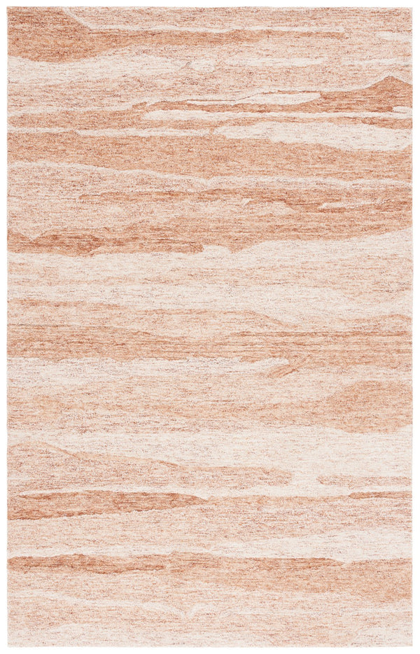 Safavieh Ebony Hand Tufted Wool Pile Area Rug - Modern Grey And Rust Design For Luxurious Home Elegance Rust ,Ivory Wool Pile Ebn221p-8