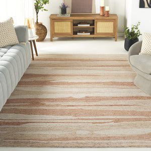 Safavieh Ebony Hand Tufted Wool Pile Area Rug - Modern Grey And Rust Design For Luxurious Home Elegance Rust ,Ivory Wool Pile Ebn221p-8