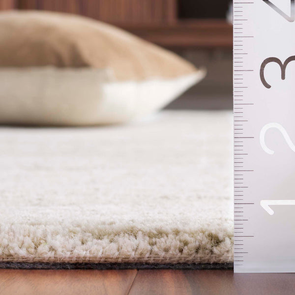 Safavieh Ebony Hand Tufted Wool Pile Area Rug - Modern Grey And Rust Design For Luxurious Home Elegance Light Green ,Ivory Wool Pile Ebn221x-6sq